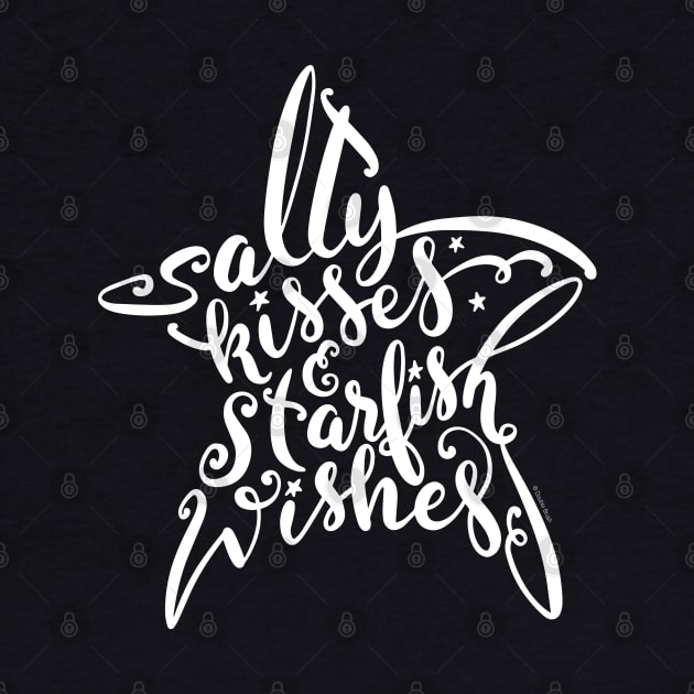 White Salty Kisses & Starfish Wishes Hand Drawn by DoubleBrush